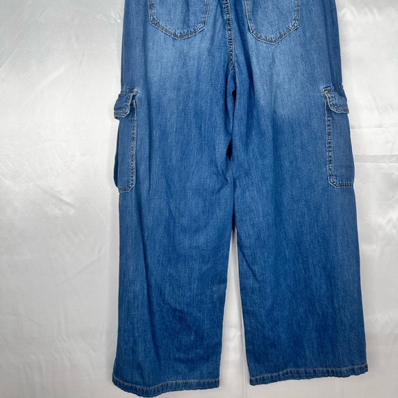 Curve Appeal Cargo Wide Leg Blue Jeans Relaxed Size 12/31 - Picture 10 of 13